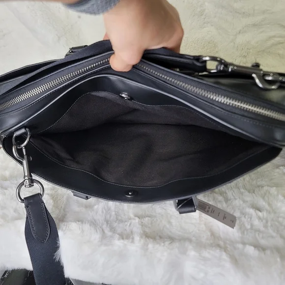 😘 NWT Coach 2 SET Laptop Bag Briefcase Wallet Designer Signature Embossed - Picture 13 of 14